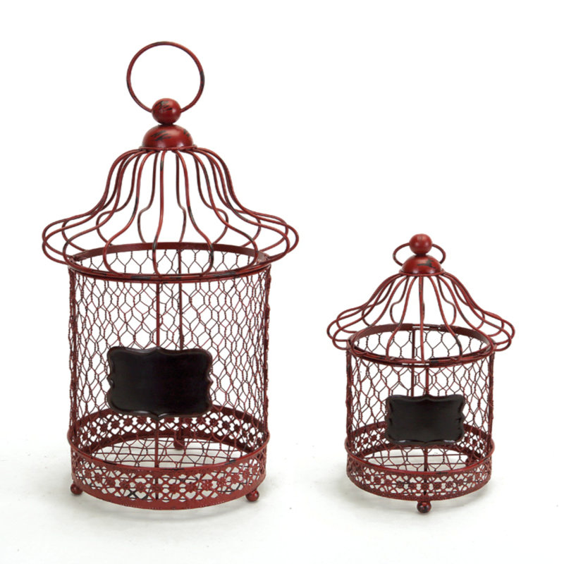 The Holiday Aisle® Bird Cage 2 Piece Metal Lantern Set Wayfair.ca
